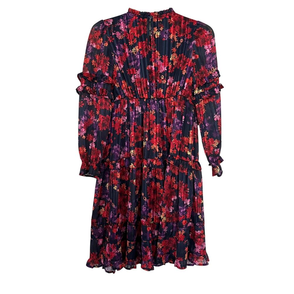 ZAC Kids Zac Posen Floral Metallic Ruffle Tiered Dress Girls L 10-12 Party